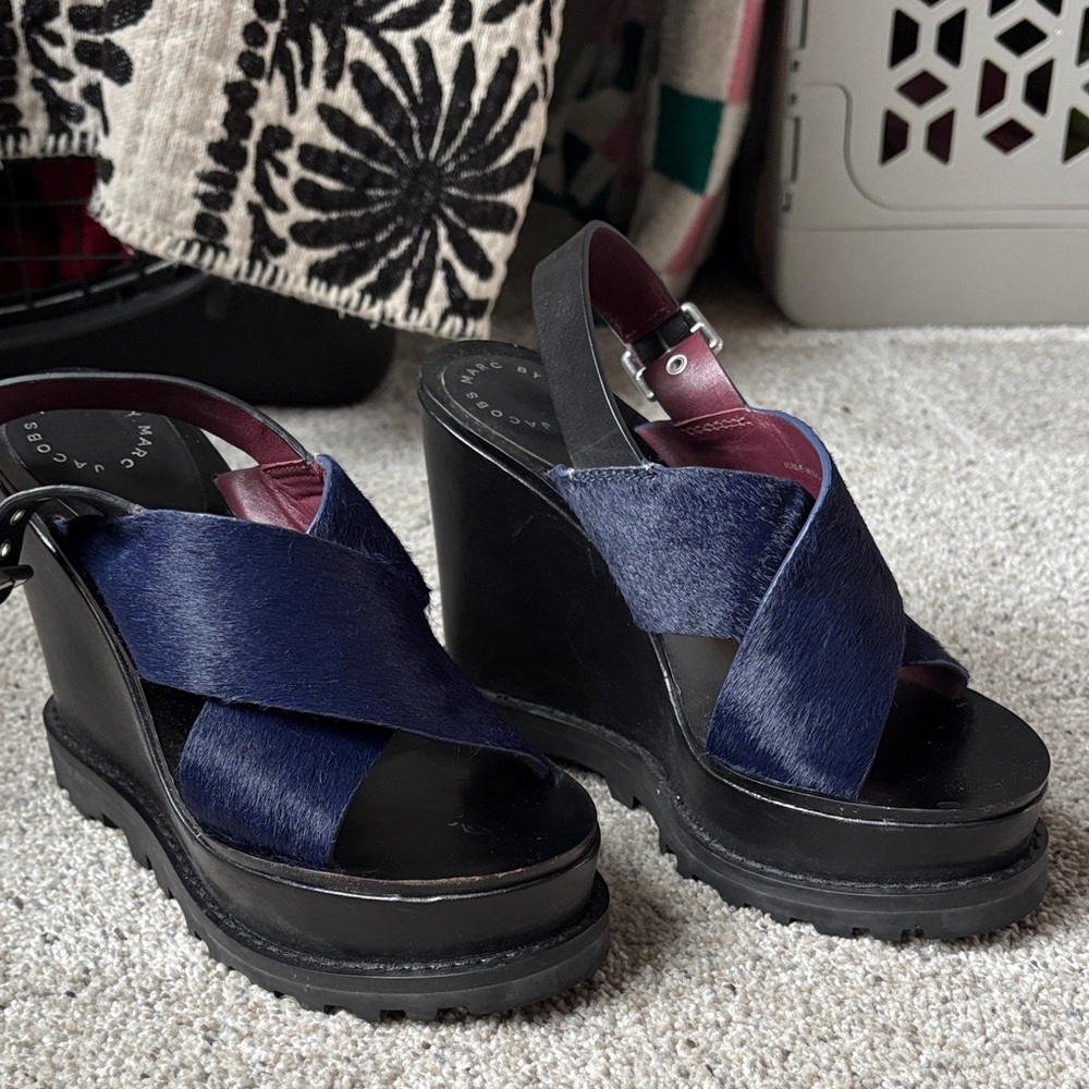 Marc By Marc Jacobs Navy & Black Wedges